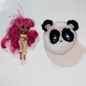 Na! Na! Na! Surprise Series 4 Set Pink-Haired Doll with Panda Plush Bag